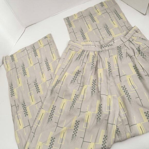 Dries Van Noten wide leg GEO print high waist dress pants slacks women’s size 34